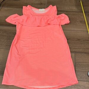 btween Vibrant Pink Striped Kids Dress
